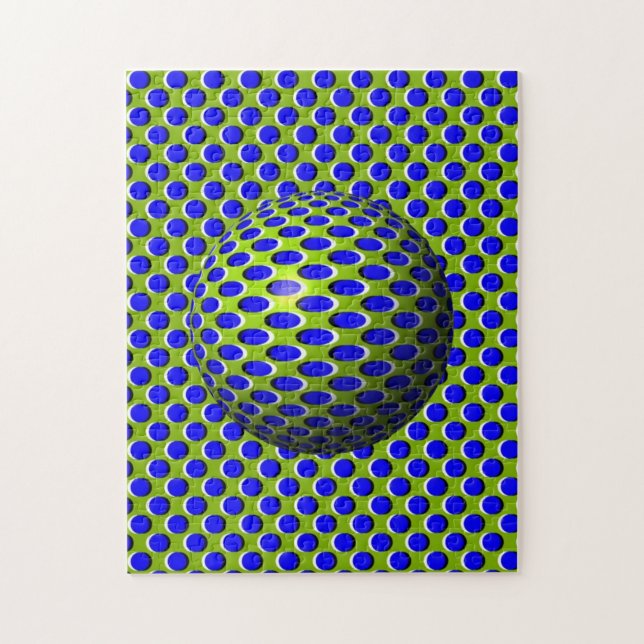 Blue Sphere Ball Optical Illusion Jigsaw Puzzle (Vertical)