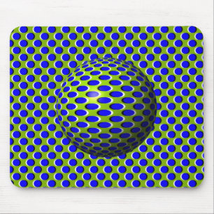 Blue Sphere Ball Optical Illusion Mouse Mat