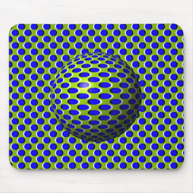 Blue Sphere Ball Optical Illusion Mouse Mat (Front)