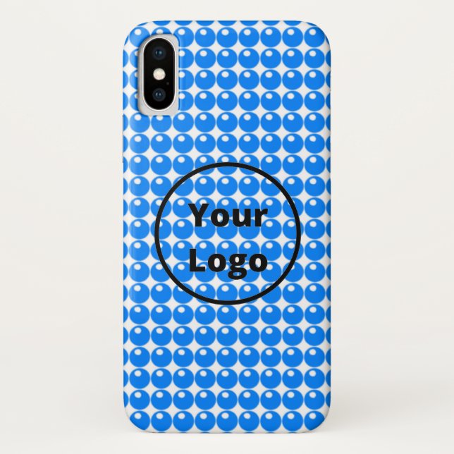 Blue sphere circles pattern on white Case-Mate iPhone case (Back)