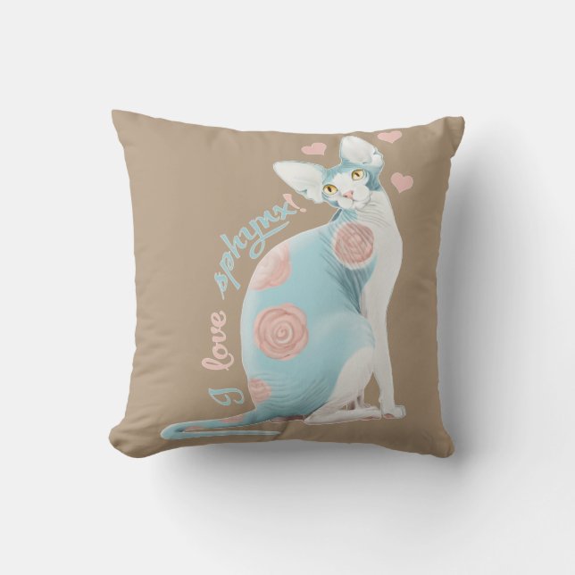 💛💙💛 Blue Sphynx 💛💙💛 Cushion (Front)