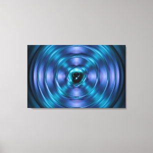 Blue spinning atom canvas print