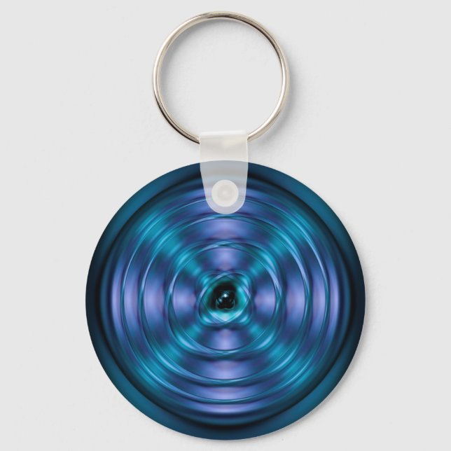 Blue spinning atom key ring (Front)