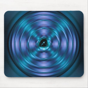 Blue spinning atom mouse mat