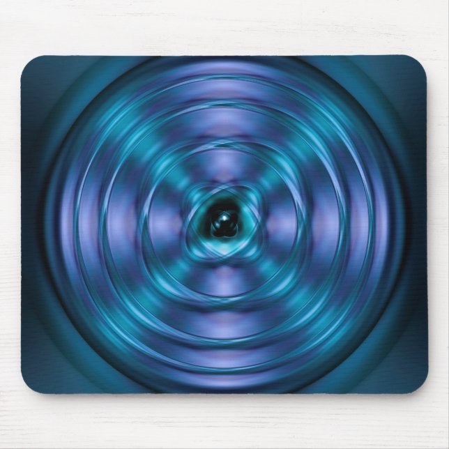 Blue spinning atom mouse mat (Front)