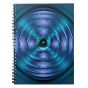 Blue spinning atom notebook