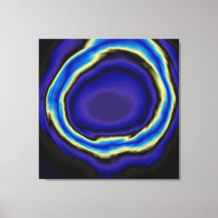 Blue spiral abstract acrylic painting 2 canvas print