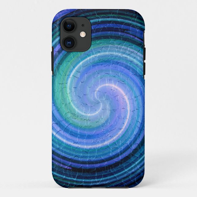 Blue Spiral Abstract Art 2 Case-Mate iPhone Case (Back)