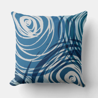 BLUE SPIRAL DESIGN Retro Throw Pillow