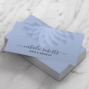 Blue Spiral Flower Pattern Beauty Salon & SPA Business Card