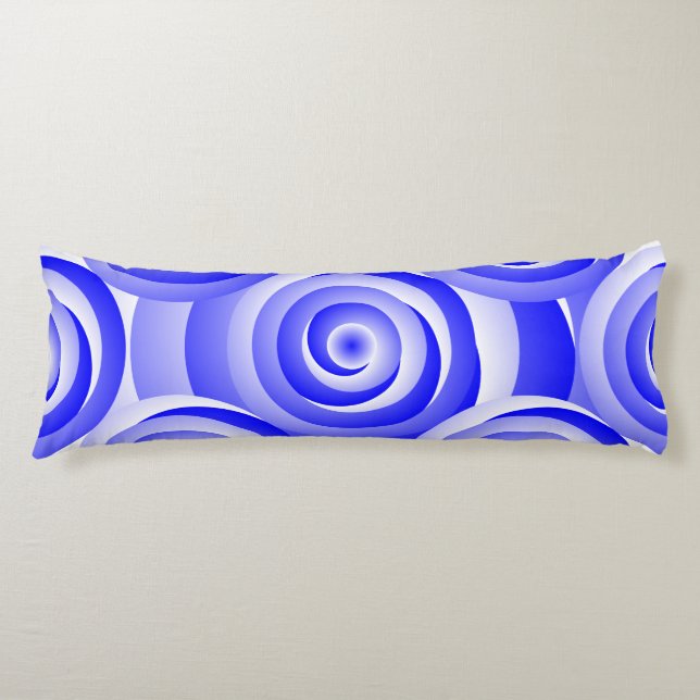 Blue Spiral Illusion by Kenneth Yoncich Body Cushion (Front)