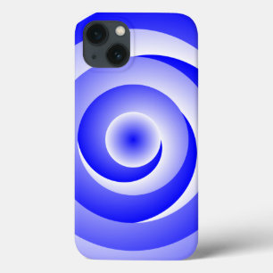 Blue Spiral Illusion by Kenneth Yoncich iPhone 13 Case
