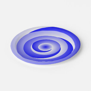 Blue Spiral Illusion by Kenneth Yoncich Paper Plate