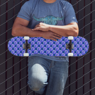Blue Spiral Illusion by Kenneth Yoncich Skateboard