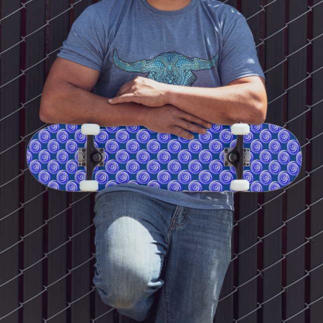 Blue Spiral Illusion by Kenneth Yoncich Skateboard (Outdoor 3)