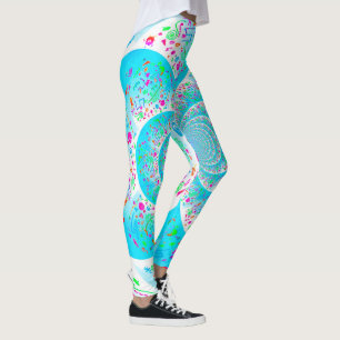 Blue Spiral Leggings