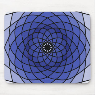 Blue Spiral Mandala Mouse Mat