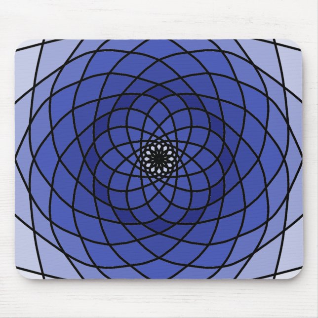 Blue Spiral Mandala Mouse Mat (Front)