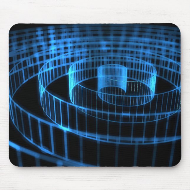 Blue Spiral Mouse Mat (Front)