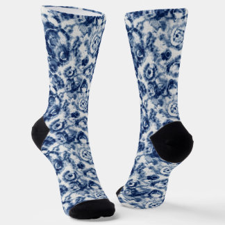 Blue Spiral Tie Dye Crew Socks