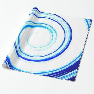 Blue Spiral Wrapping Paper