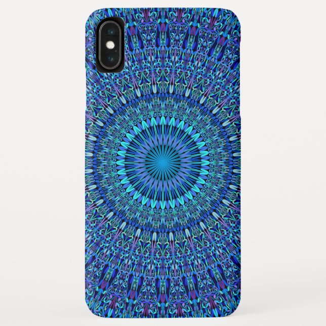 Blue Spiritual Flower Garden Mandala Case-Mate iPhone Case (Back)