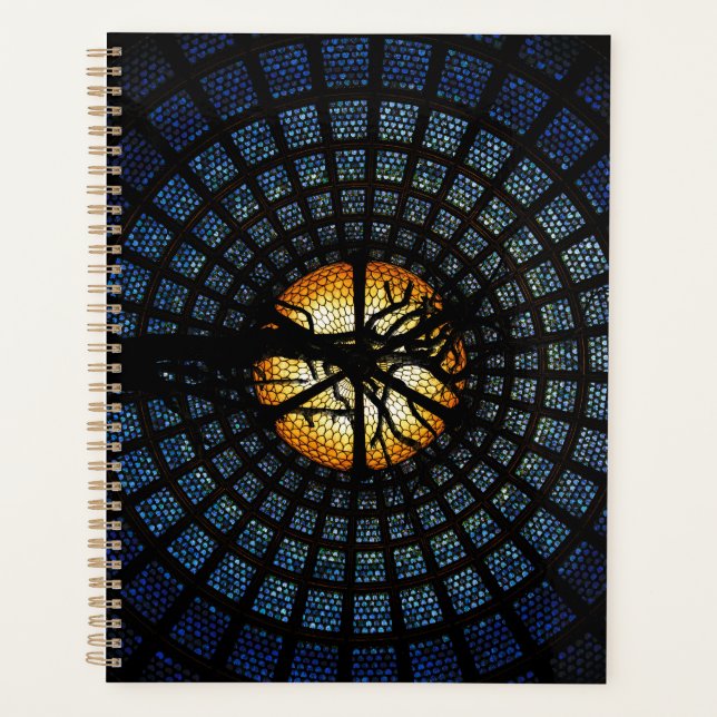 Blue Spiritual Tree Arboreal Symbolic Calm Art Planner (Front)