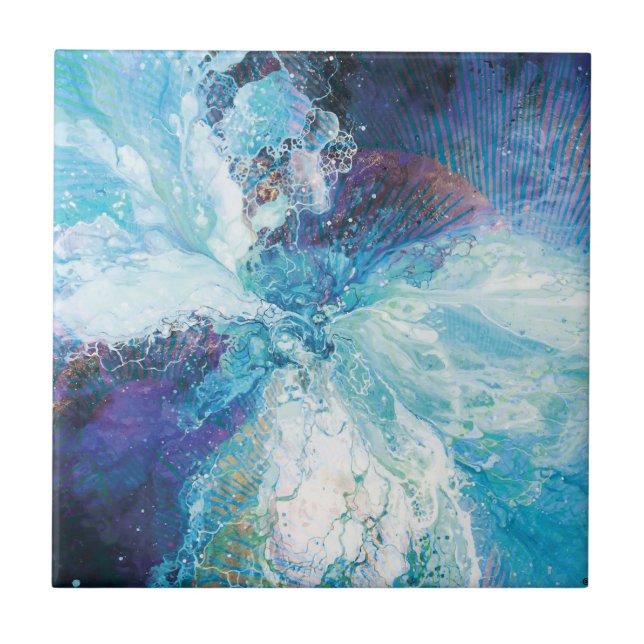 Blue Splash Ceramic Tile (Front)