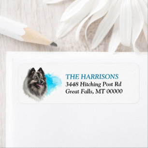 Blue Splash Keeshond Dog Return Address