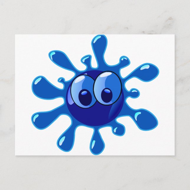 Blue Splash Postcard (Front)