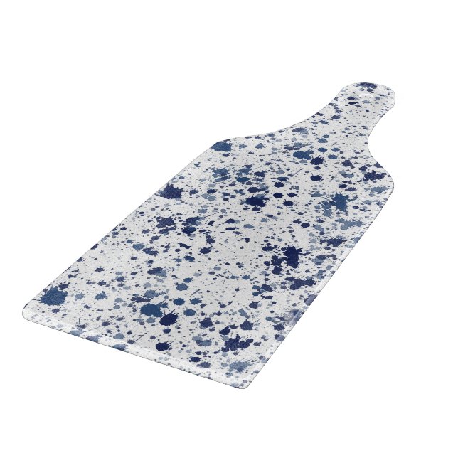 Blue Splashes & Splatters Splash Pattern Cutting Board (Corner)