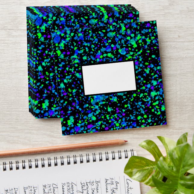 Blue Splatter - Square Envelope (Stacked)