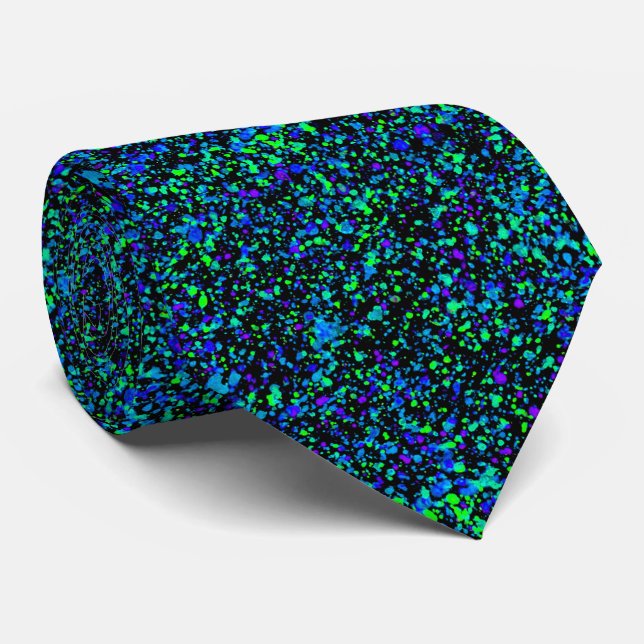Blue Splatter - Tie (Rolled)