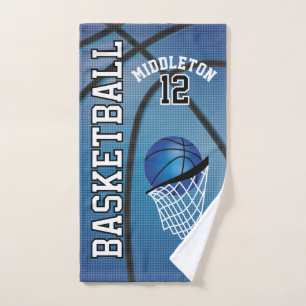 Blue Sport 🏀 Basketball   DIY Text Hand Towel