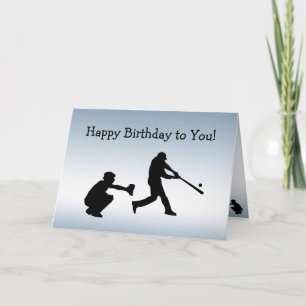 Blue Sports Baseball Play Ball Birthday Card