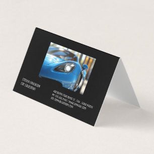Blue Sports Car   Close Up  Business Card