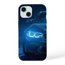 Blue Sports Car Night Rain Phone Case