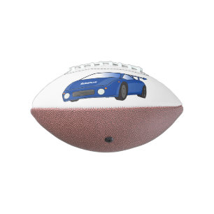 Blue sports car with airfoil illustration american football