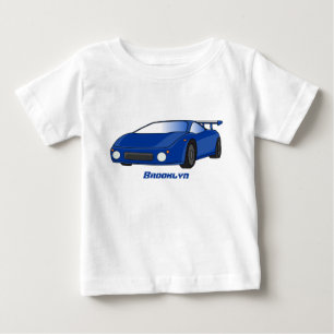 Blue sports car with airfoil illustration baby T-Shirt