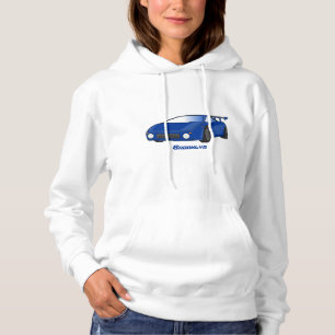 Blue sports car with airfoil illustration  hoodie