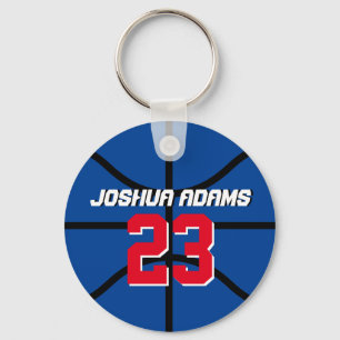 Blue Sports Team Athletes Basketball Keychain