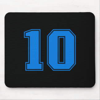 Blue sports team uni number #10 premium tri-blend mouse mat