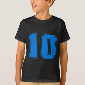 Blue sports team uni number #10 premium tri-blend T-Shirt