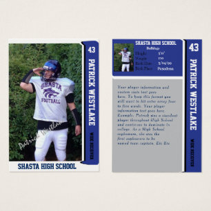 Blue Sports Trading Card w/ Autograph