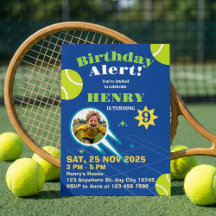Blue Sporty Tennis Ball Kids Birthday Party