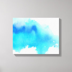 Blue spot, watercolor abstract hand painted canvas print