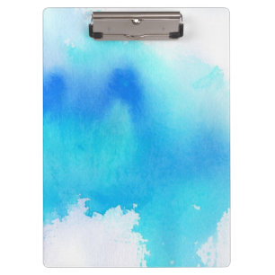 Blue spot, watercolor abstract hand painted clipboard