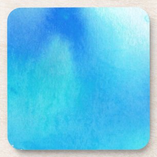 Blue spot, watercolor abstract hand painted coaster