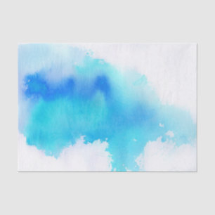 Blue spot, watercolor abstract hand painted tissue paper