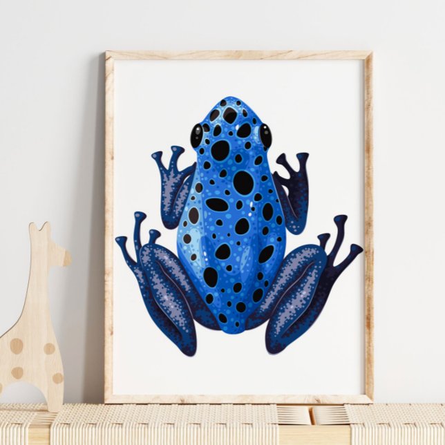 Blue Spotted Frog Digital Print | Frog Wall Print (Creator Uploaded)